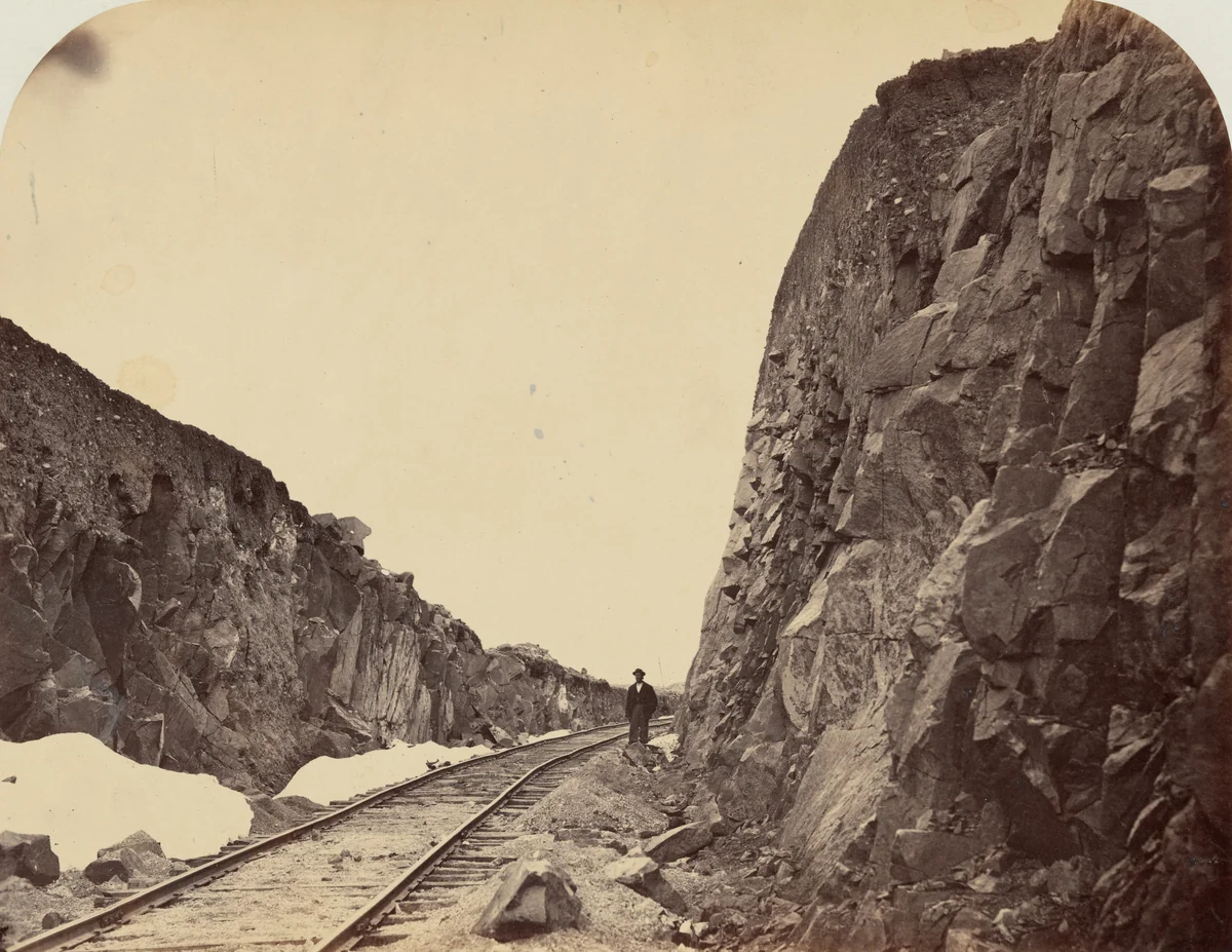 Plate 1. Carmichael's Cut, Granite Canon by Andrew Joseph Russell, photograph, 1869