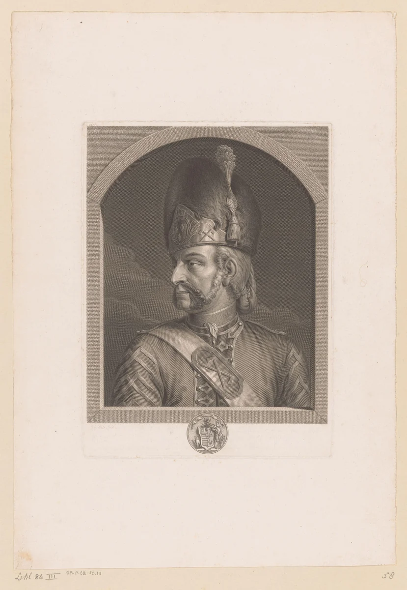 Soldaat van de Zwitserse Garde by Johann Georg Wille, print, 1779