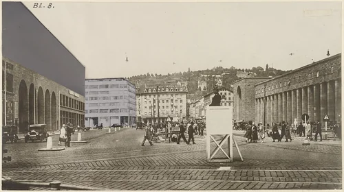 Bank and Office Building, project, Stuttgart, Germany, Perspective by Adolf Gustav Friedrich Schneck, architecture, 1928