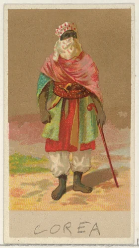 Korea, from the Natives in Costume series (N16), Teofani Issue, for Allen & Ginter Cigarettes Brands by Allen & Ginter, print, 1886-1900