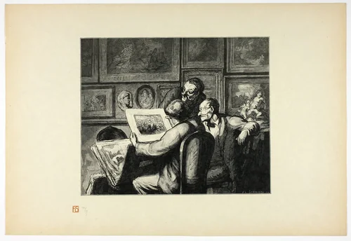 Les amateurs d'estampes, from Tirage Unique de Trente-Six Bois by François Louis Schmied, print, 1868