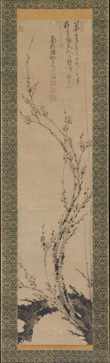 Wintry plum by Ni Jing, painting, 1367-1399