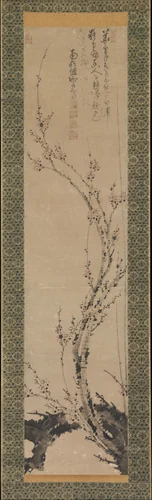 Wintry plum by Ni Jing, painting, 1367-1399