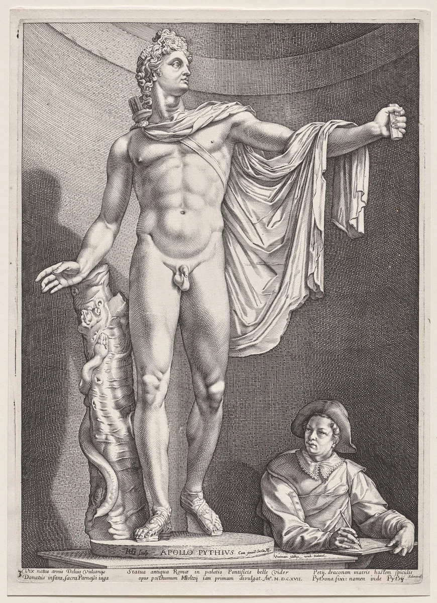 Apollo Belvedere by Hendrick Goltzius, print, 1592