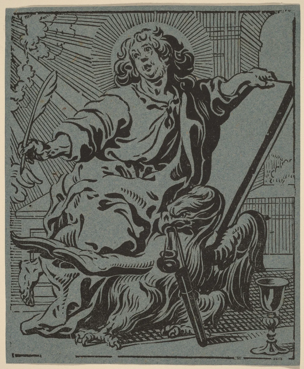 Saint John by Anthonis Sallaert, print, 1590-1658