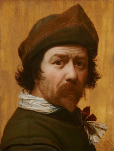 Self-Portrait by Huygh Pietersz Voskuyl, painting, 1638