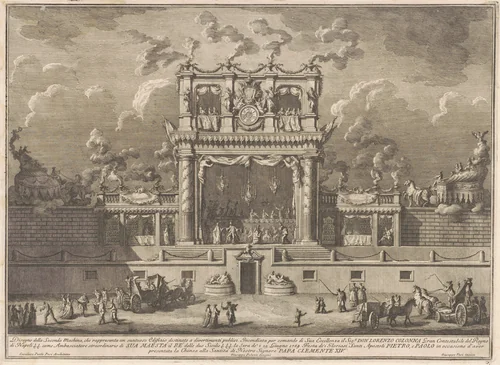 The Seconda Macchina for the Chinea of 1769: A Building for Public Entertainment by Giuseppe Vasi, print, 1769