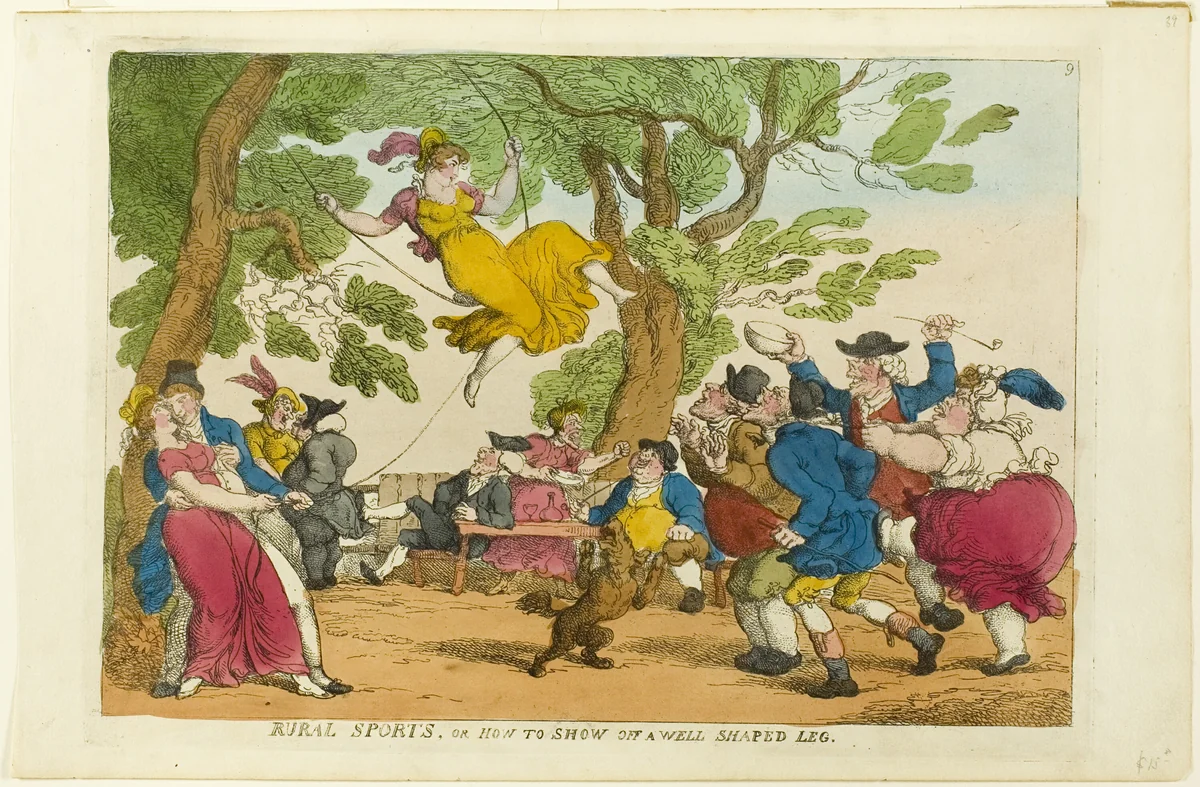 Rural Sports, or How to Show Off a Well-shaped Leg by Thomas Rowlandson, print, 1811