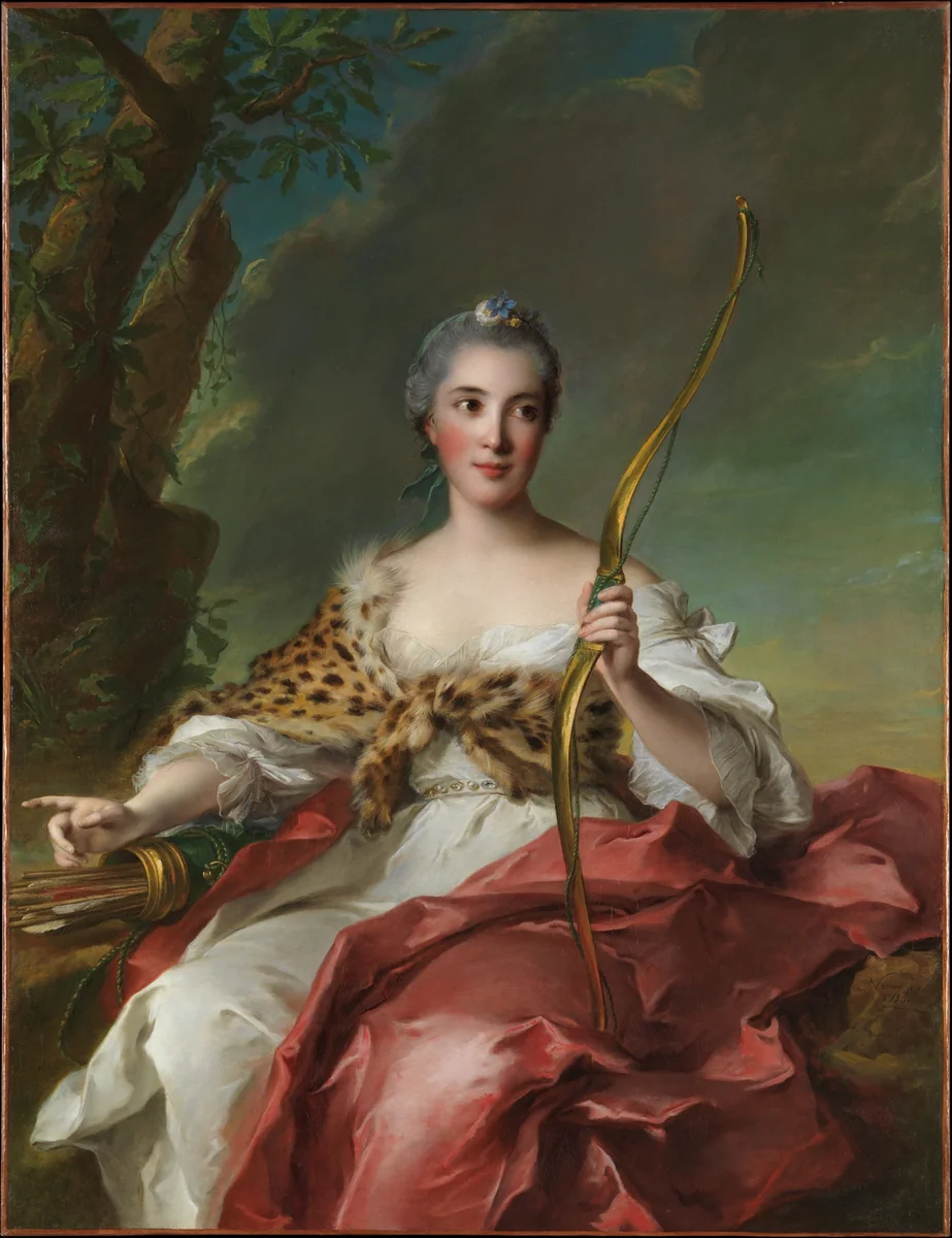 Madame Bergeret de Frouville as Diana by Jean-Marc Nattier, painting, 1756