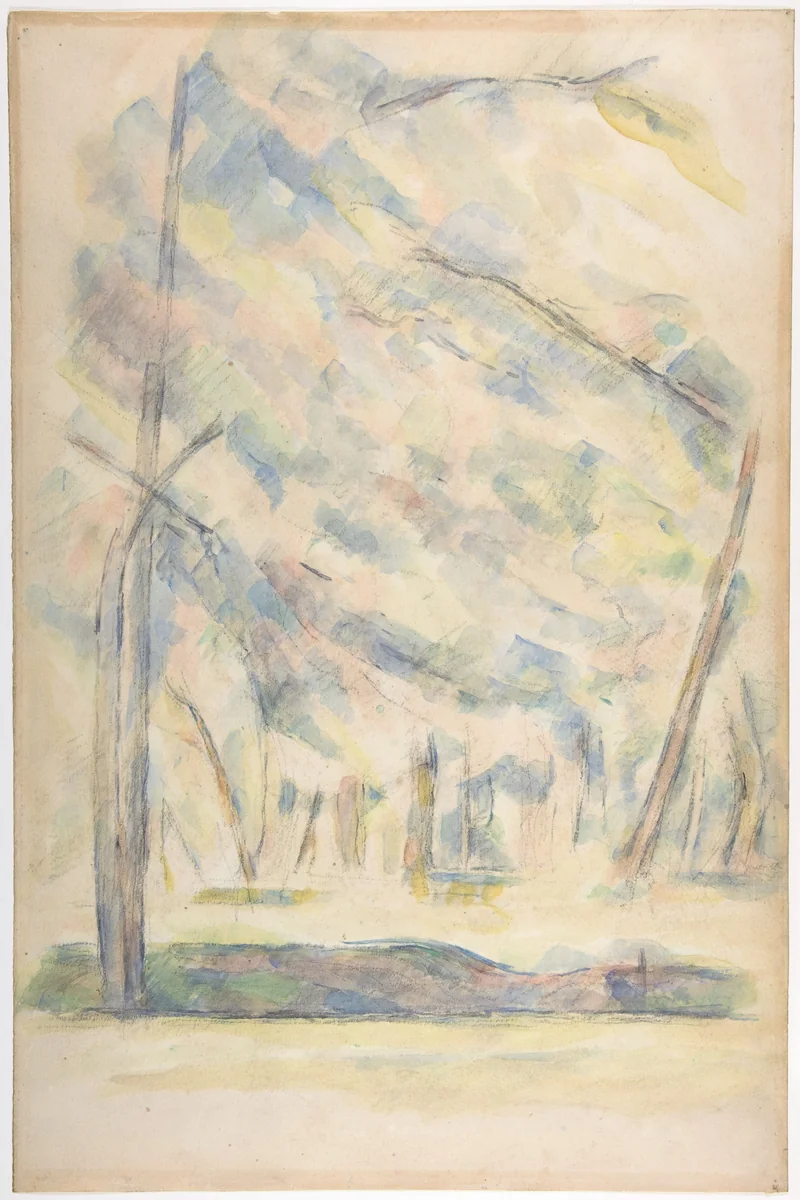 Landscape (recto); Sketch of rocks(?) (verso) by Paul Cézanne, drawing, 1890-1895