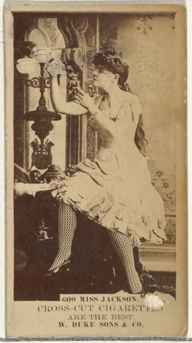 Card Number 600, Miss Jackson, from the Actors and Actresses series (N145-3) issued by Duke Sons & Co. to promote Cross Cut Cigarettes by W. Duke, Sons & Co., photograph, 1880-1889