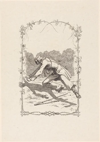 Peter Schlemihl Chasing His Shadow by Adolf Schrödter, portfolio, 1805-1875