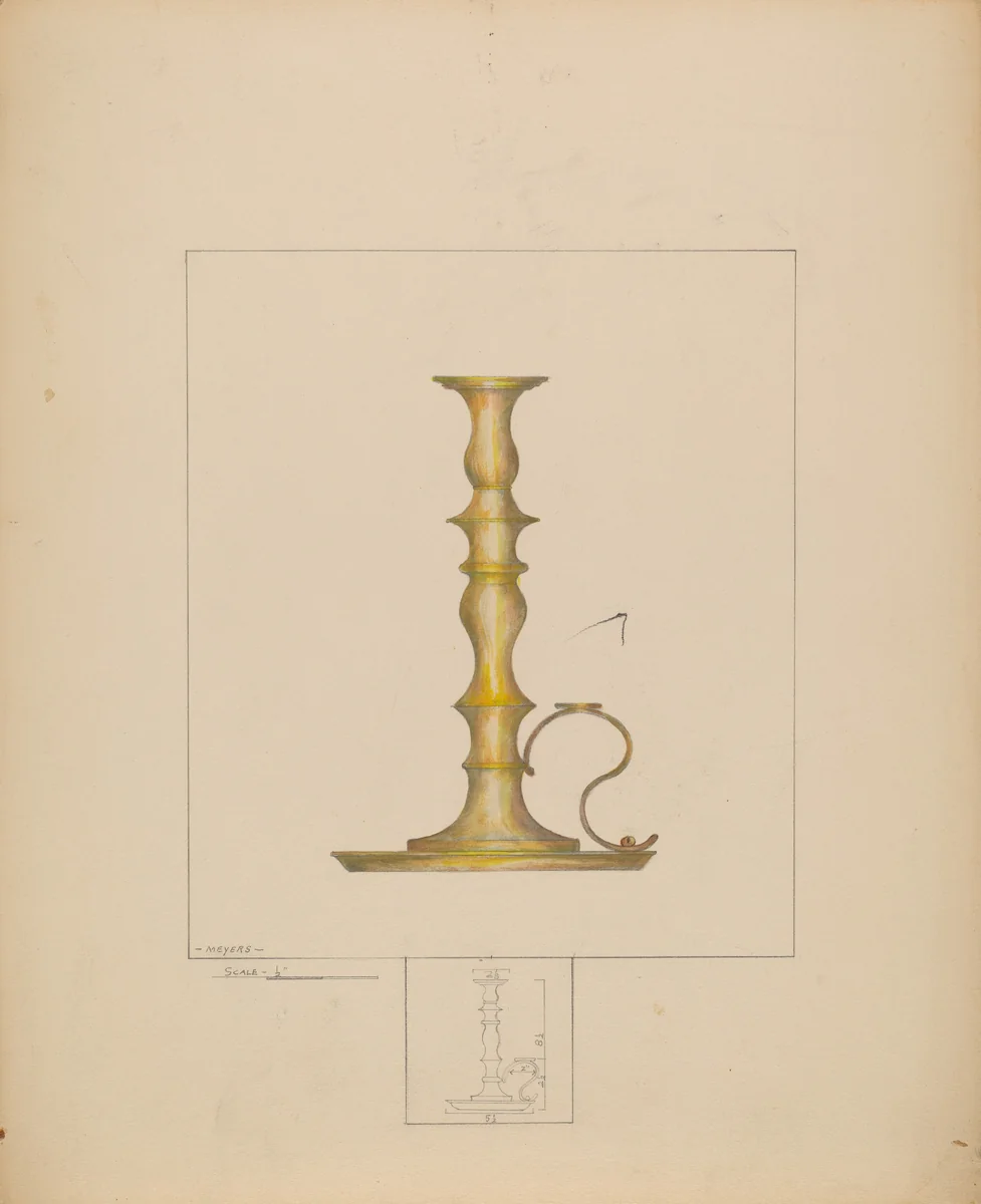 Candlestick by Henry Meyers, index of american design, 1937
