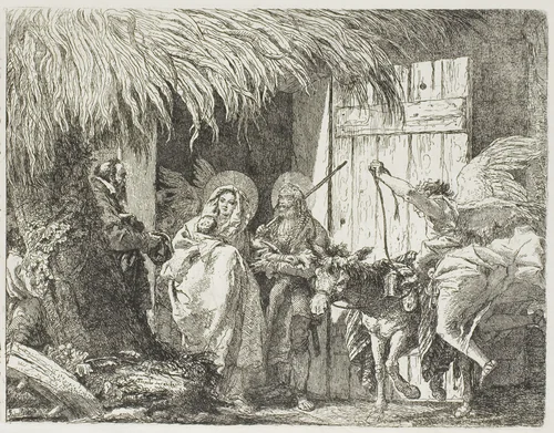 Joseph and Mary Seeking Shelter, plate five from The Flight into Egypt by Giovanni Domenico Tiepolo, print, 1753