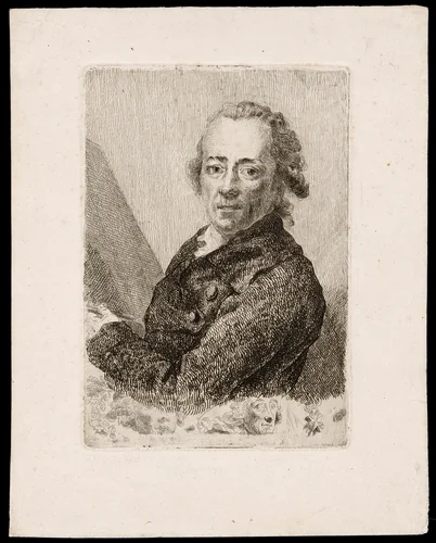 Self-Portrait before an Easel by Anton Graff, print, 1782-1792
