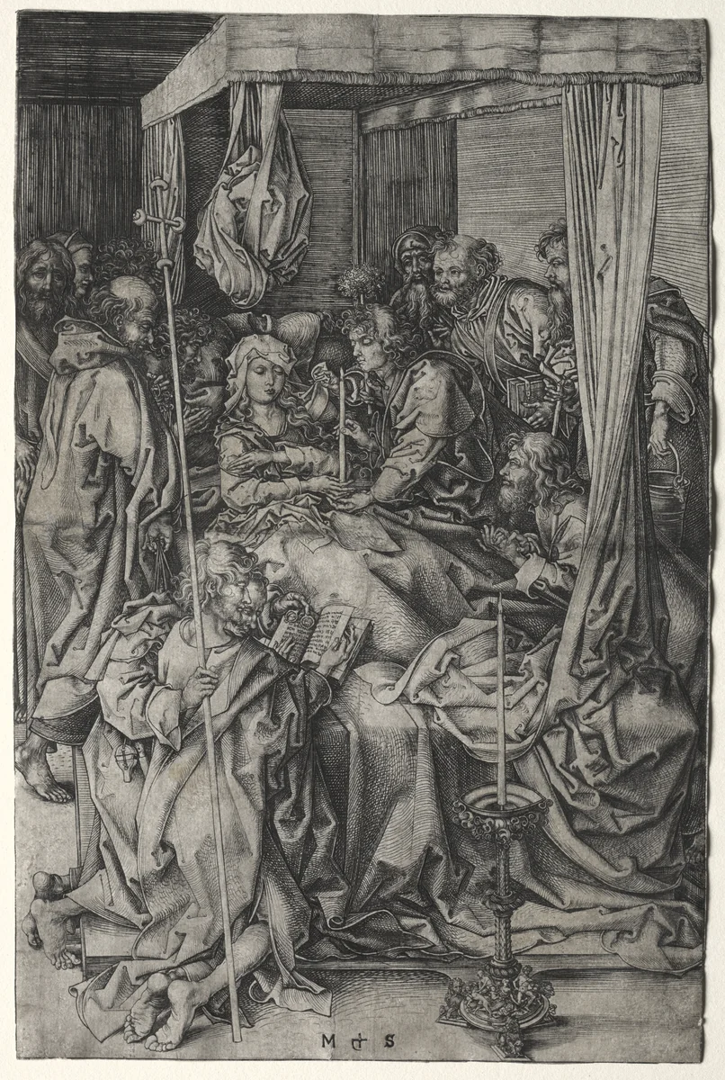 The Death of the Virgin by Martin Schongauer, print, 1465-1480