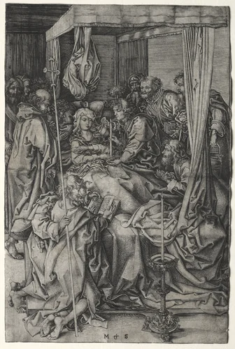 The Death of the Virgin by Martin Schongauer, print, 1465-1480
