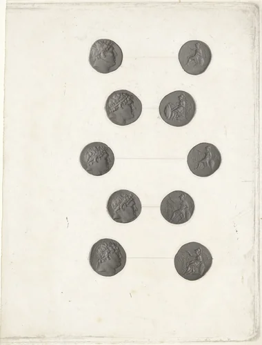 Romeinse munten by Jan Dam Steuerwald, print, 1839-1863