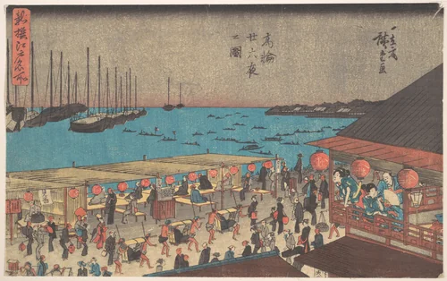 Takanawa Ni-ju-roku Ya by Utagawa Hiroshige (歌川広重), print, 1838-1842
