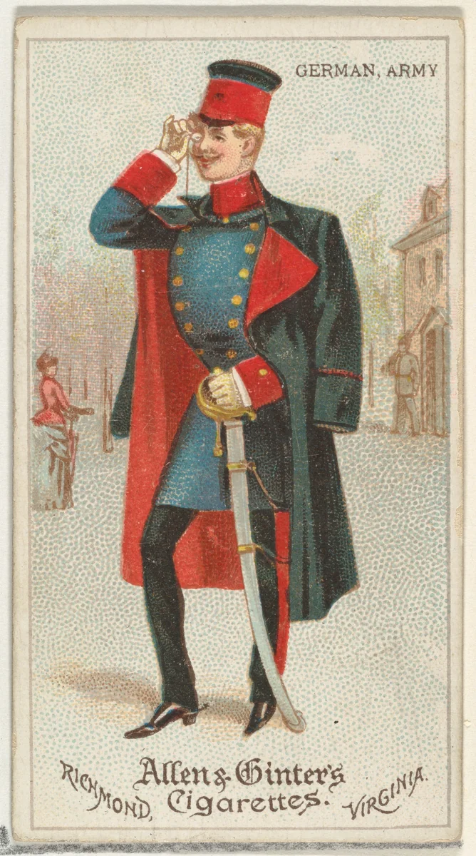 German, Army, from World's Dudes series (N31) for Allen & Ginter Cigarettes by Allen & Ginter, print, 1888