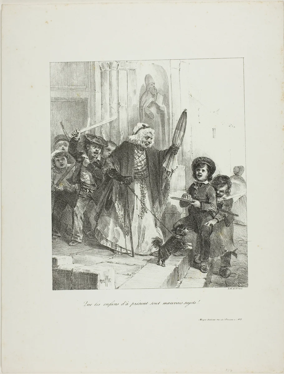 Children these days are a bad lot! by Denis Auguste Marie Raffet, print, 1827