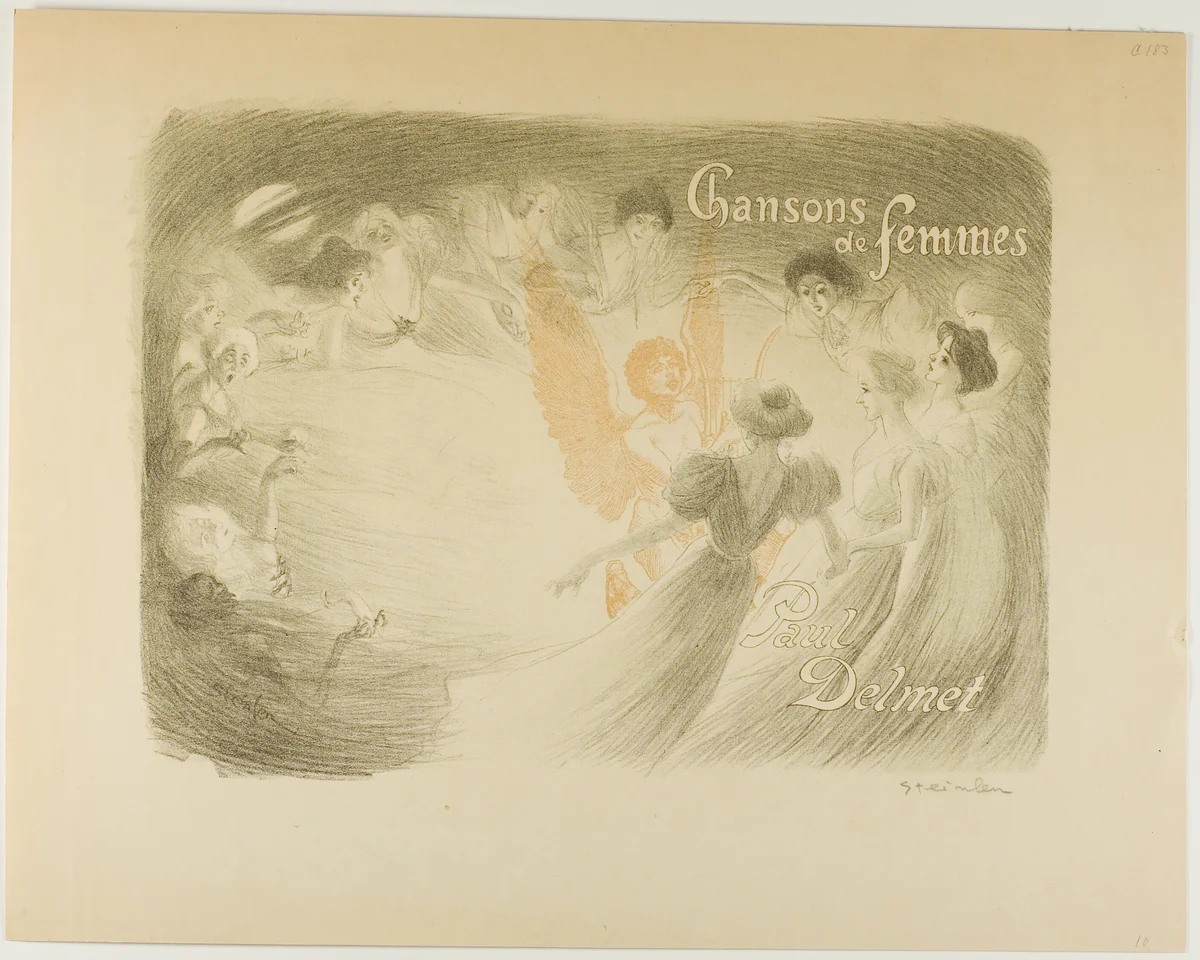 Chansons de femmes, cover for a book by Paul Delmet by Théophile Alexandre Steinlen, print, 1897