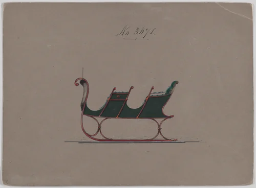 Design for 4 Seat Sleigh, no. 3671 by Brewster & Co., drawing, 1881