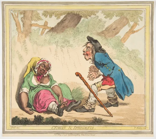 Cymon and Iphigenia by James Gillray, print, 1796