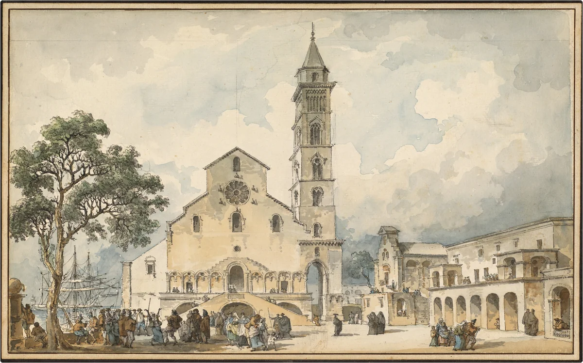 The Cathedral at Trani by Louis Jean Desprez, drawing, 1778