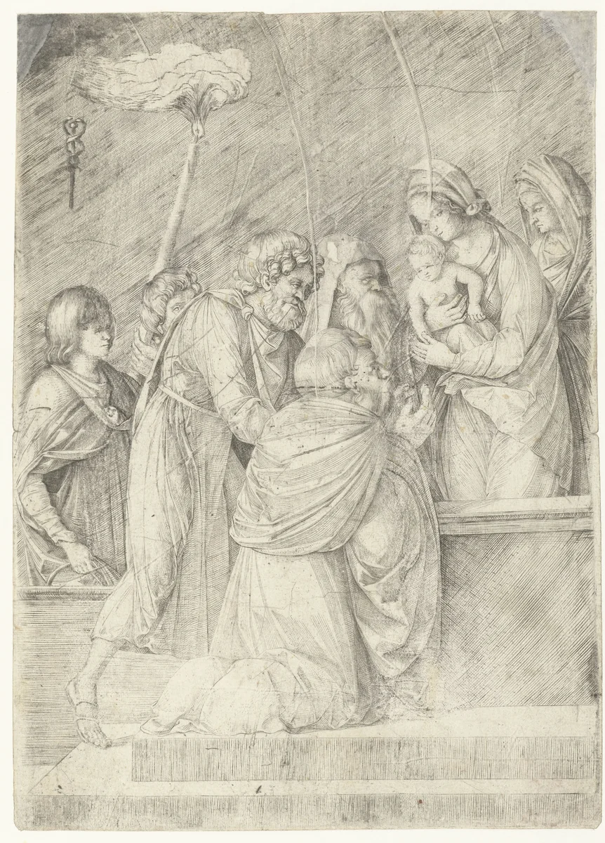 Presentatie in de tempel by Unknown, print, 1509-1516
