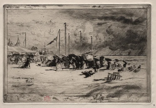 A Squall at Trouville by Félix Hilaire Buhot, print, 1874