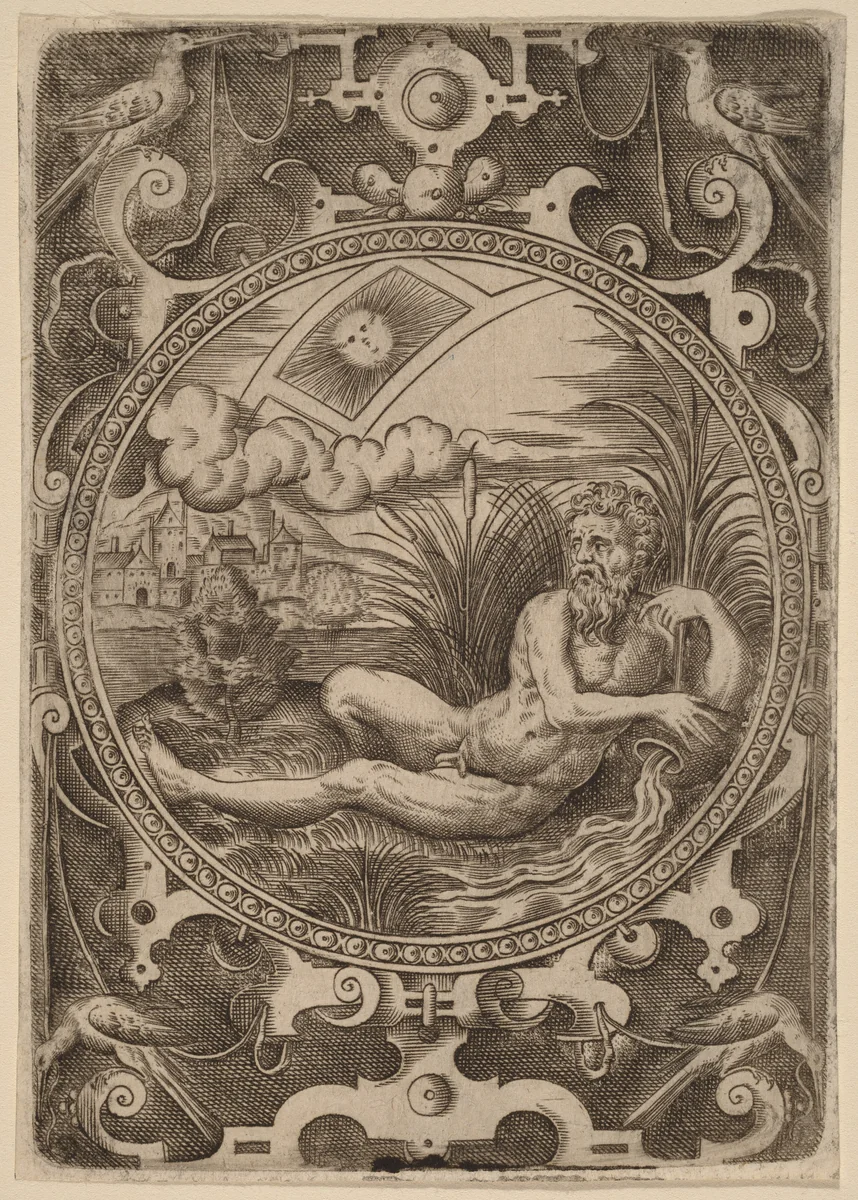 Cebren (The River God) by Abraham de Bruyn, print, 1540-1587