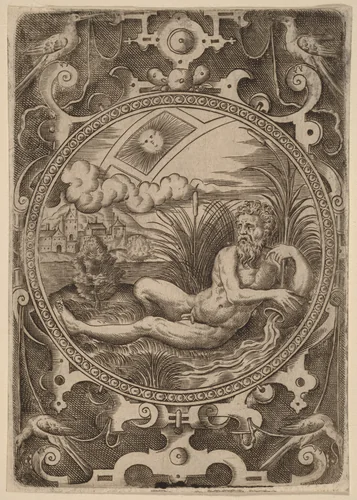 Cebren (The River God) by Abraham de Bruyn, print, 1540-1587