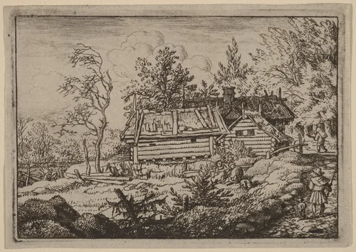 Pilgrim with a Dog by Allart van Everdingen, print, 1645-1656