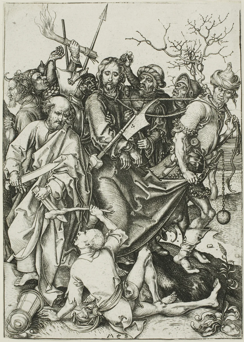 The Betrayal of Christ, from The Passion by Martin Schongauer, print, 1475-1485