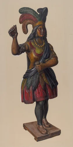 Cigar Store Indian by Walter Hochstrasser, index of american design, 1935-1942