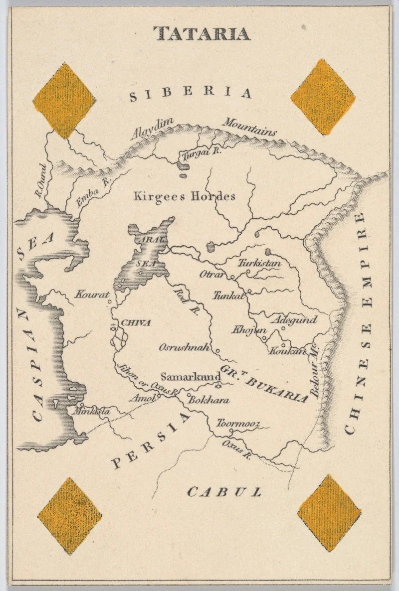 Tataria, from "Court Game of Geography" by William and Henry Rock, print, 1838-1855
