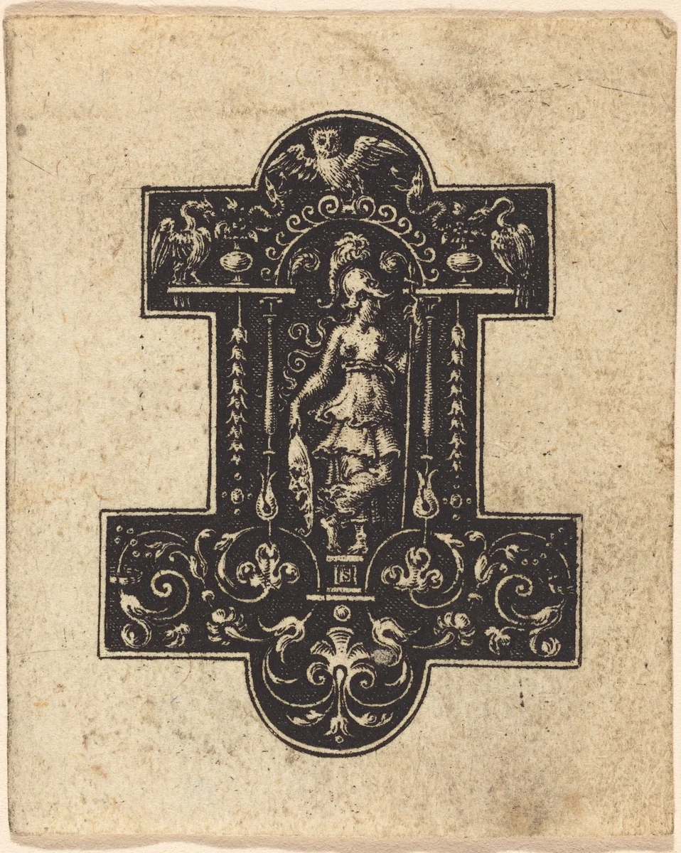 Minerva Standing by Etienne Delaune, print, 1519-1583