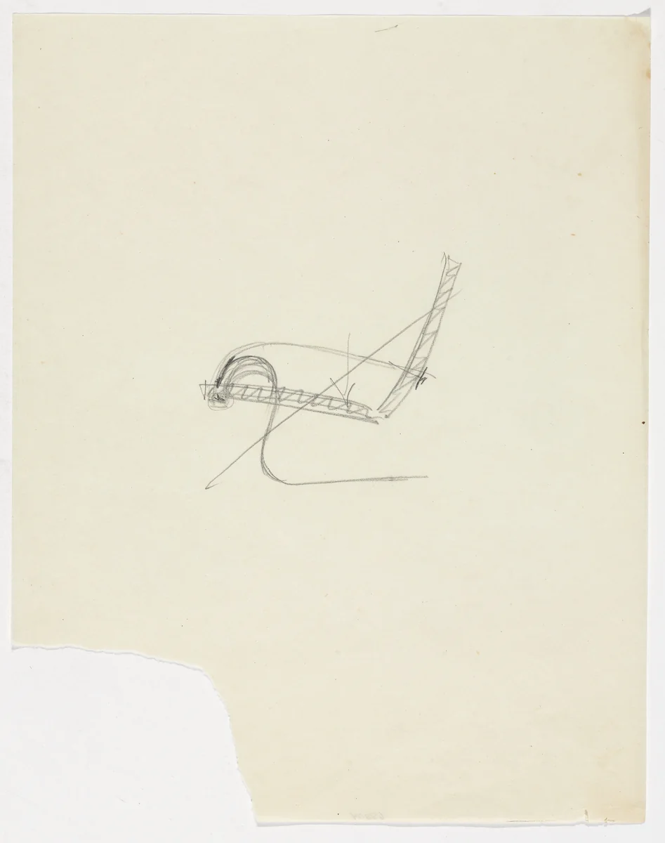 Lounge Chair with Arms (Elevation sketch) by Ludwig Mies van der Rohe, mies van der rohe archive, 1926