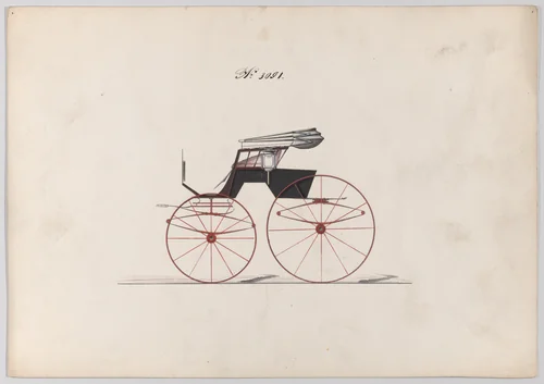 Design for Stick Seat Road Wagon, no. 3091 by Brewster & Co., drawing, 1875