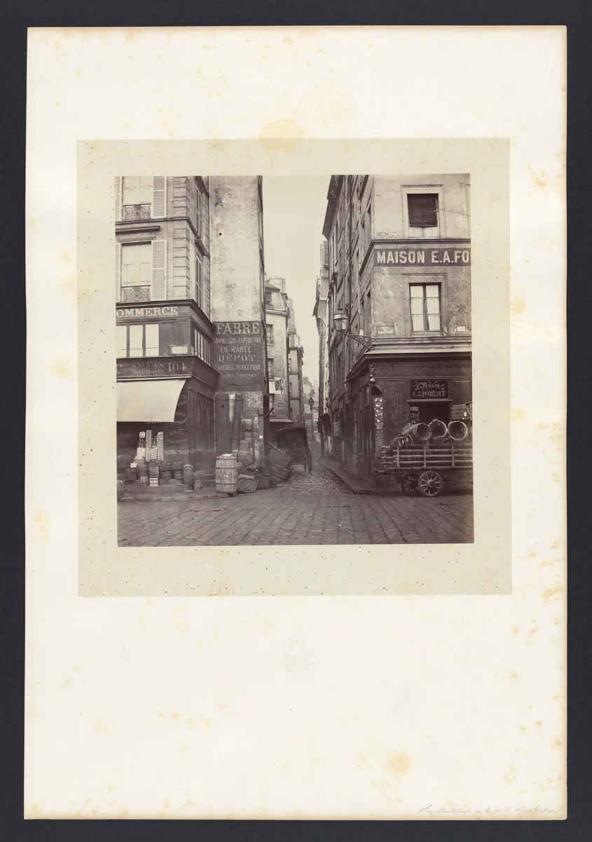 Rue Mondétour, de la rue Rambuteau by Charles Marville, photograph, 1860-1879