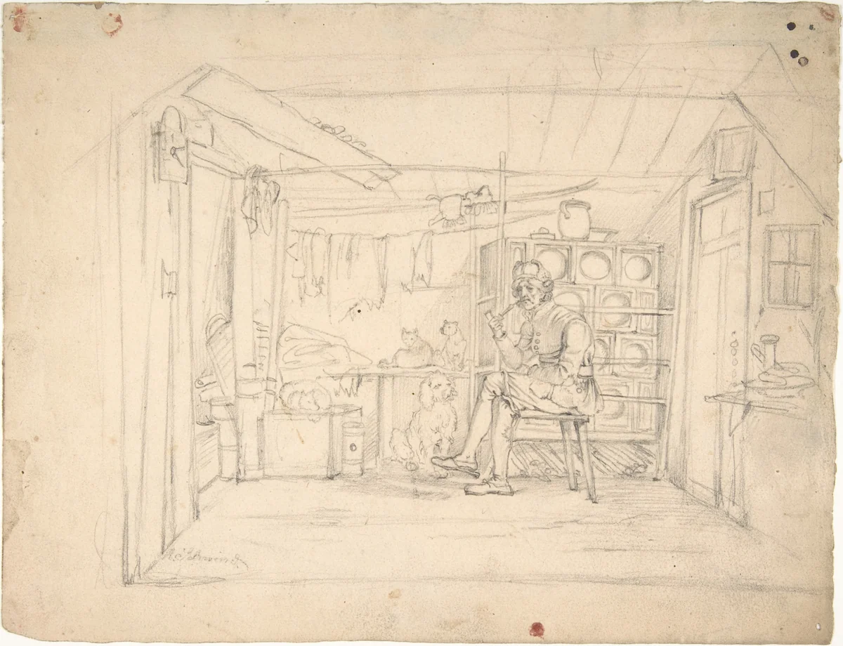 Der Hundefreund (The Dog's Friend) by Moritz von Schwind, drawing, 1824-1871