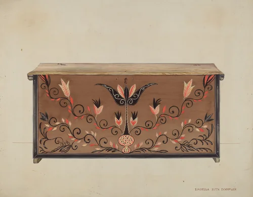 Guilford Blanket Chest by Isabella Ruth Doerfler, index of american design, 1936