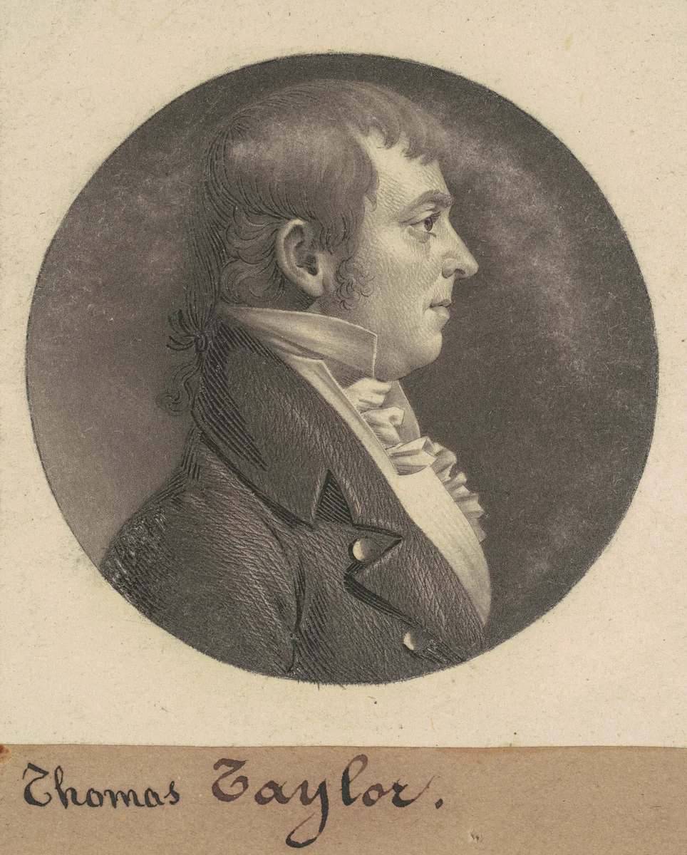 Thomas Taylor by Charles B. J. Févret de Saint-Mémin, print, 1808