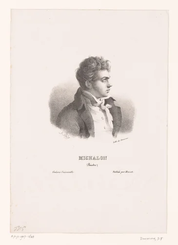 Portret van Achille Etna Michallon by A. Muzy, print, 1820-1829
