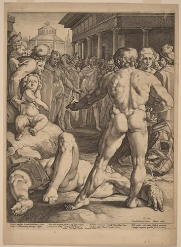 The Fight between Ulysses and Irus by Jan Muller, print, 1589
