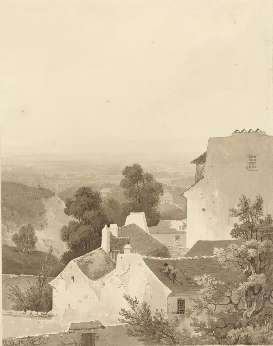 Parijs, gezien van Viroflay by Alexis Victor Joly, drawing, 1803-1874