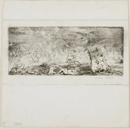 Battle by Odilon Redon, print, 1865