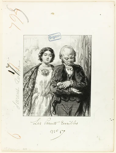Les-Parents-Terribles series: Come, come a ball's always the same by Paul Gavarni, print, 1853