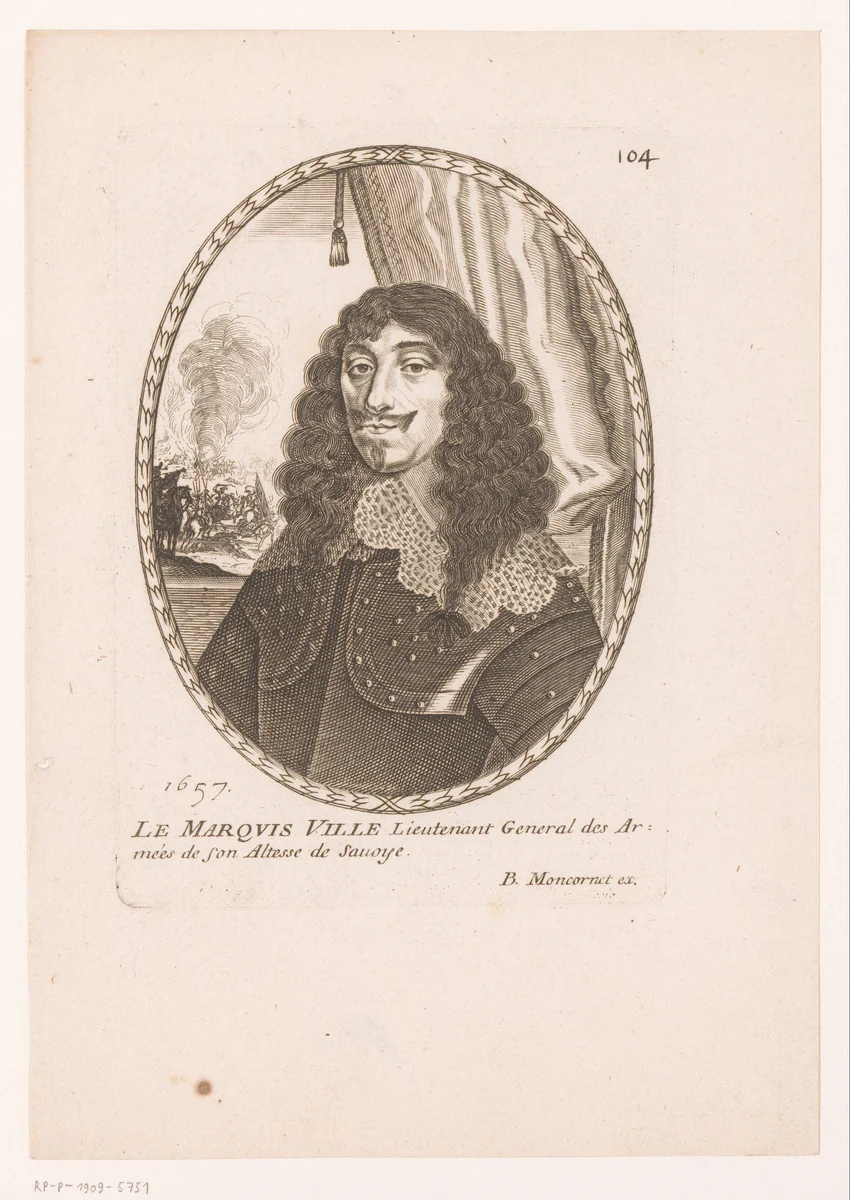 Portret van de markies van Ville by anonymous, print, 1657